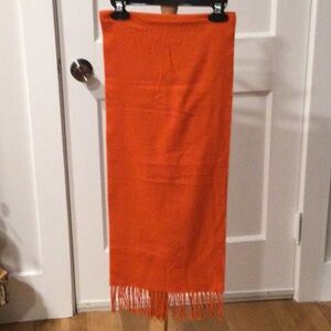Vibrant Orange Scarf with Fringe from V. FRAAS
